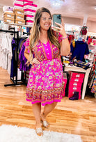 Hopeless Romantic Boho Ruffle Dress-Midi Dresses-Dear Me Southern Boutique, located in DeRidder, Louisiana