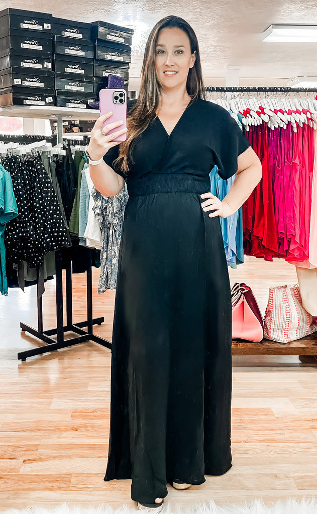Hot Mom Summer Maxi Dress - Black-Dresses-Dear Me Southern Boutique, located in DeRidder, Louisiana