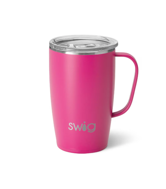 Hot Pink Swig Travel Mug 18oz-Travel Mugs-Dear Me Southern Boutique, located in DeRidder, Louisiana