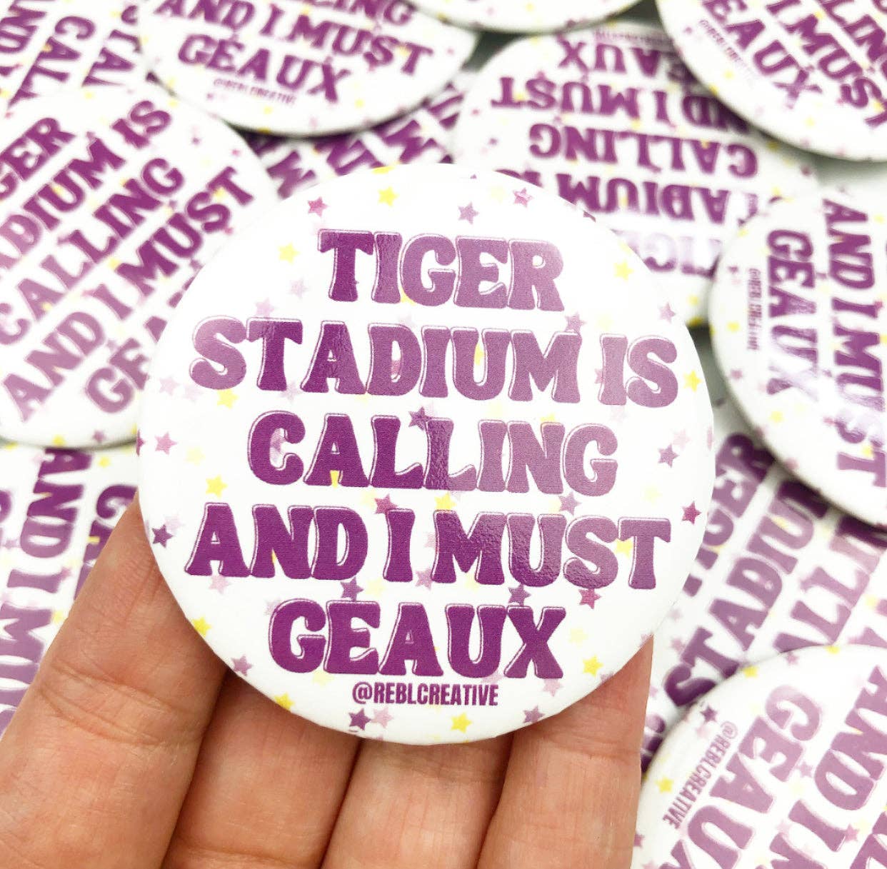 I Must Geaux - Game Day Button-Dear Me Southern Boutique, located in DeRidder, Louisiana