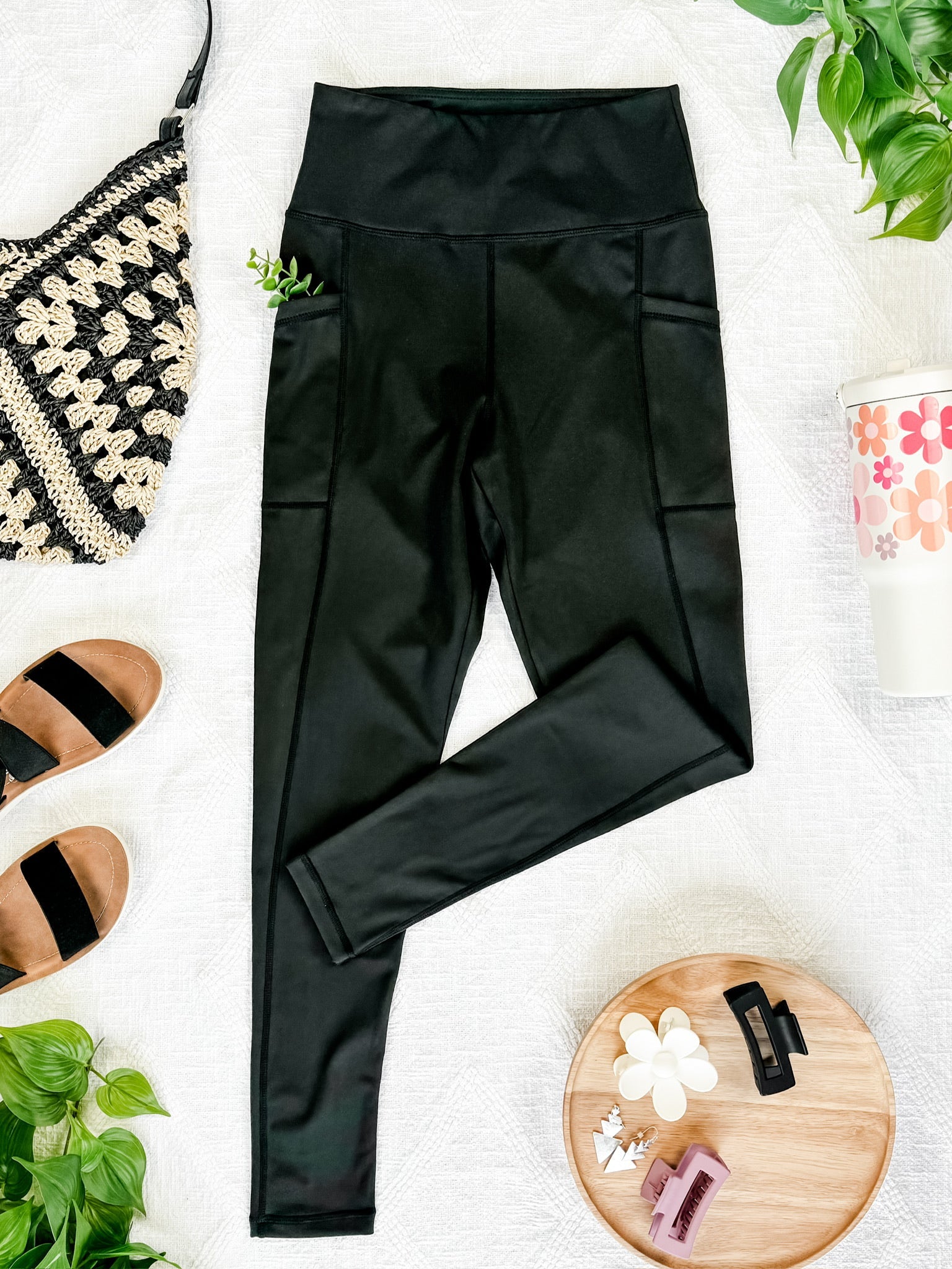 IN STOCK Athleisure Leggings - Black-Leggings-Dear Me Southern Boutique, located in DeRidder, Louisiana