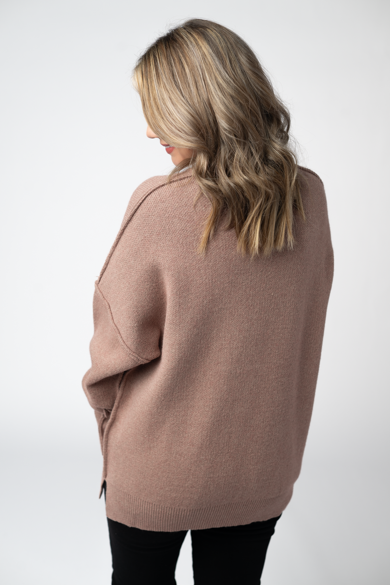 IN STOCK Aurora Cozy Sweater - Rose Gold-Sweater-Dear Me Southern Boutique, located in DeRidder, Louisiana
