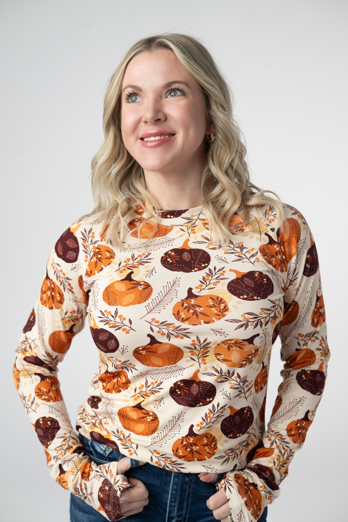 IN STOCK Blair Long Sleeve Top - Autumn Gourds-Tops-Dear Me Southern Boutique, located in DeRidder, Louisiana