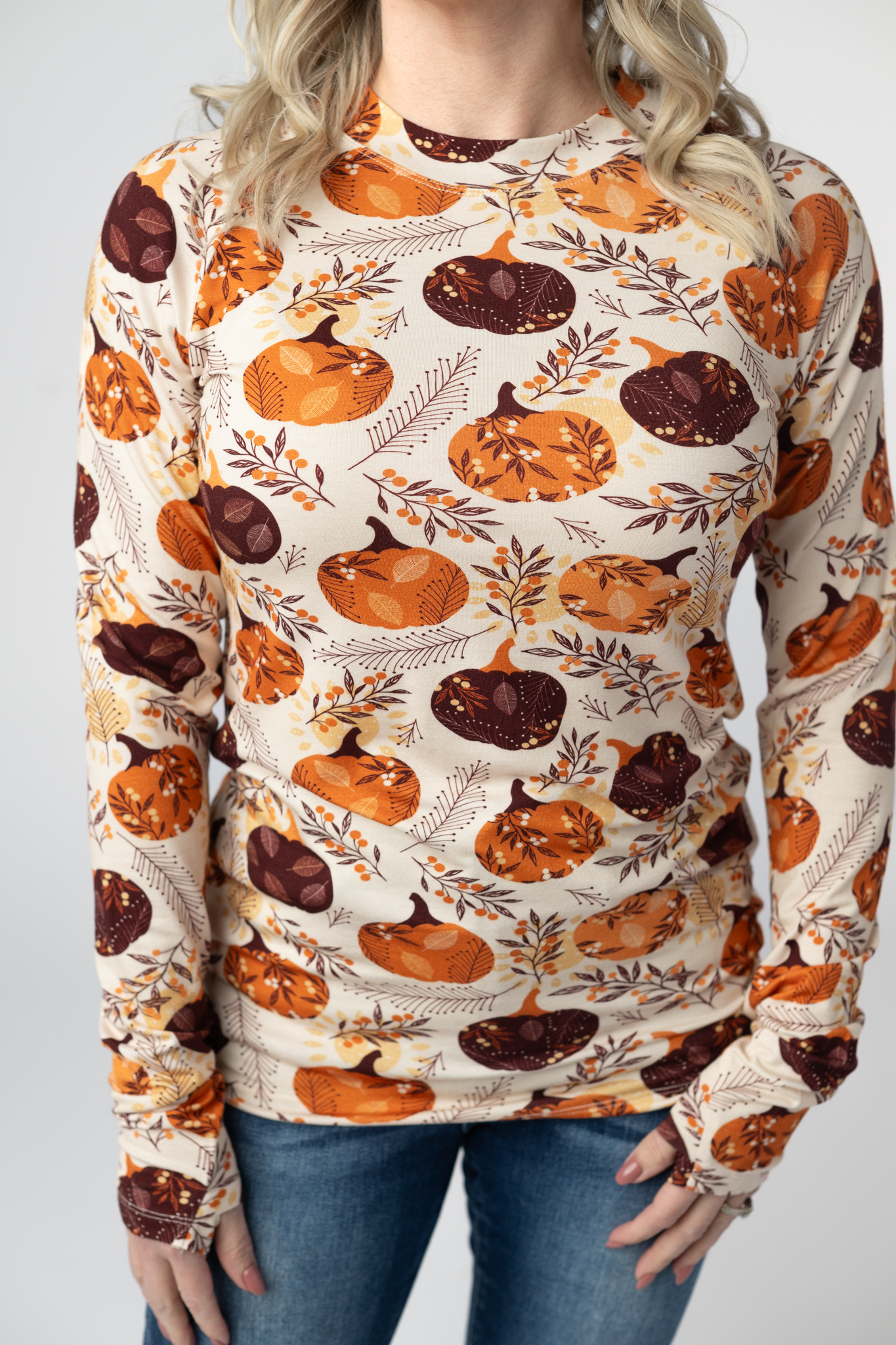IN STOCK Blair Long Sleeve Top - Autumn Gourds-Tops-Dear Me Southern Boutique, located in DeRidder, Louisiana