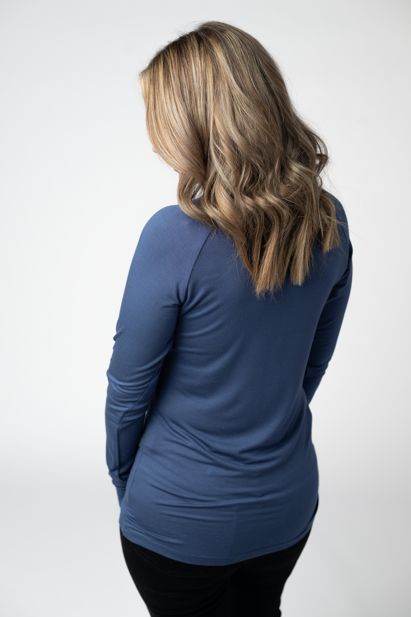 IN STOCK Blair Long Sleeve Top - Blue-Tops-Dear Me Southern Boutique, located in DeRidder, Louisiana