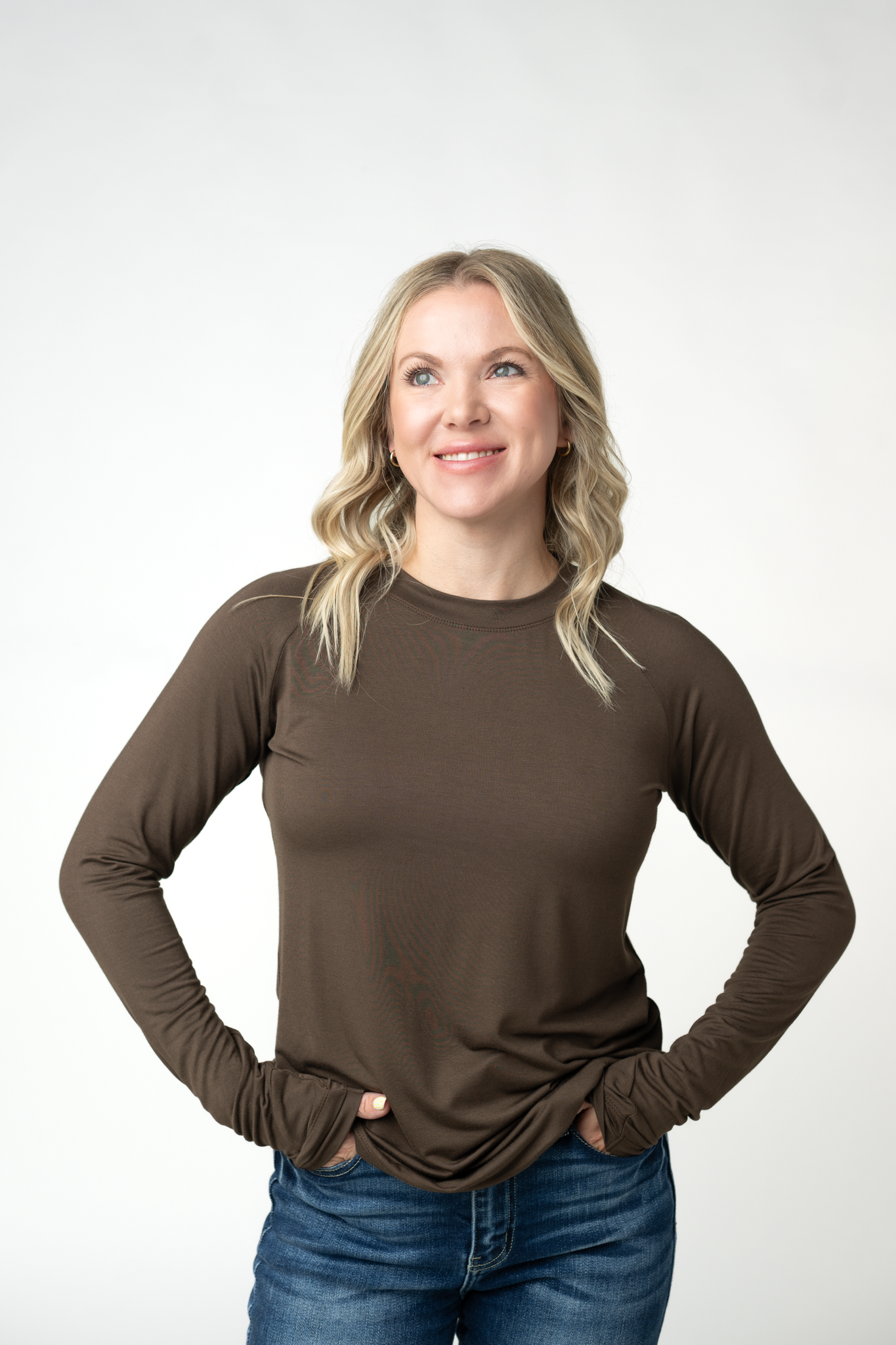 IN STOCK Blair Long Sleeve Top - Brown-Tops-Dear Me Southern Boutique, located in DeRidder, Louisiana