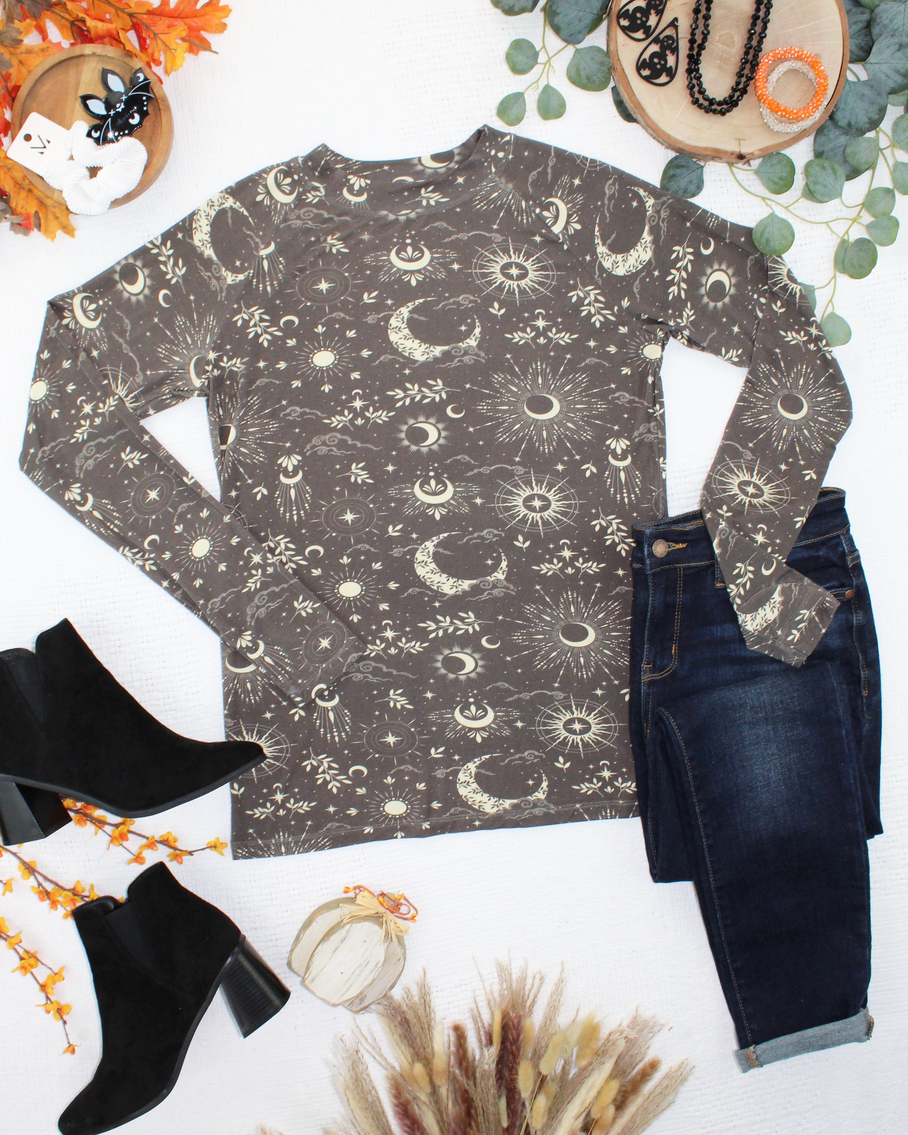 IN STOCK Blair Long Sleeve Top - Celestial Nights-Tops-Dear Me Southern Boutique, located in DeRidder, Louisiana
