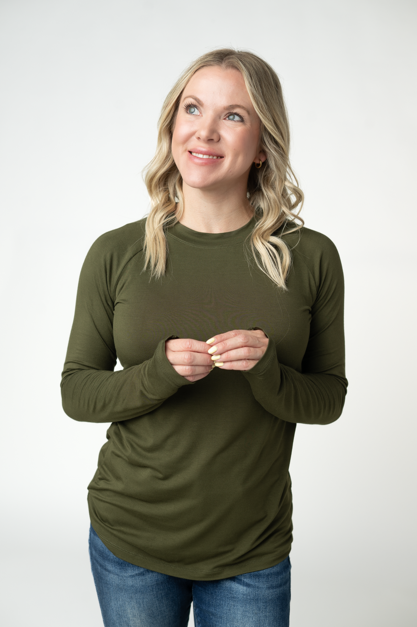 IN STOCK Blair Long Sleeve Top - Dark Olive-Tops-Dear Me Southern Boutique, located in DeRidder, Louisiana