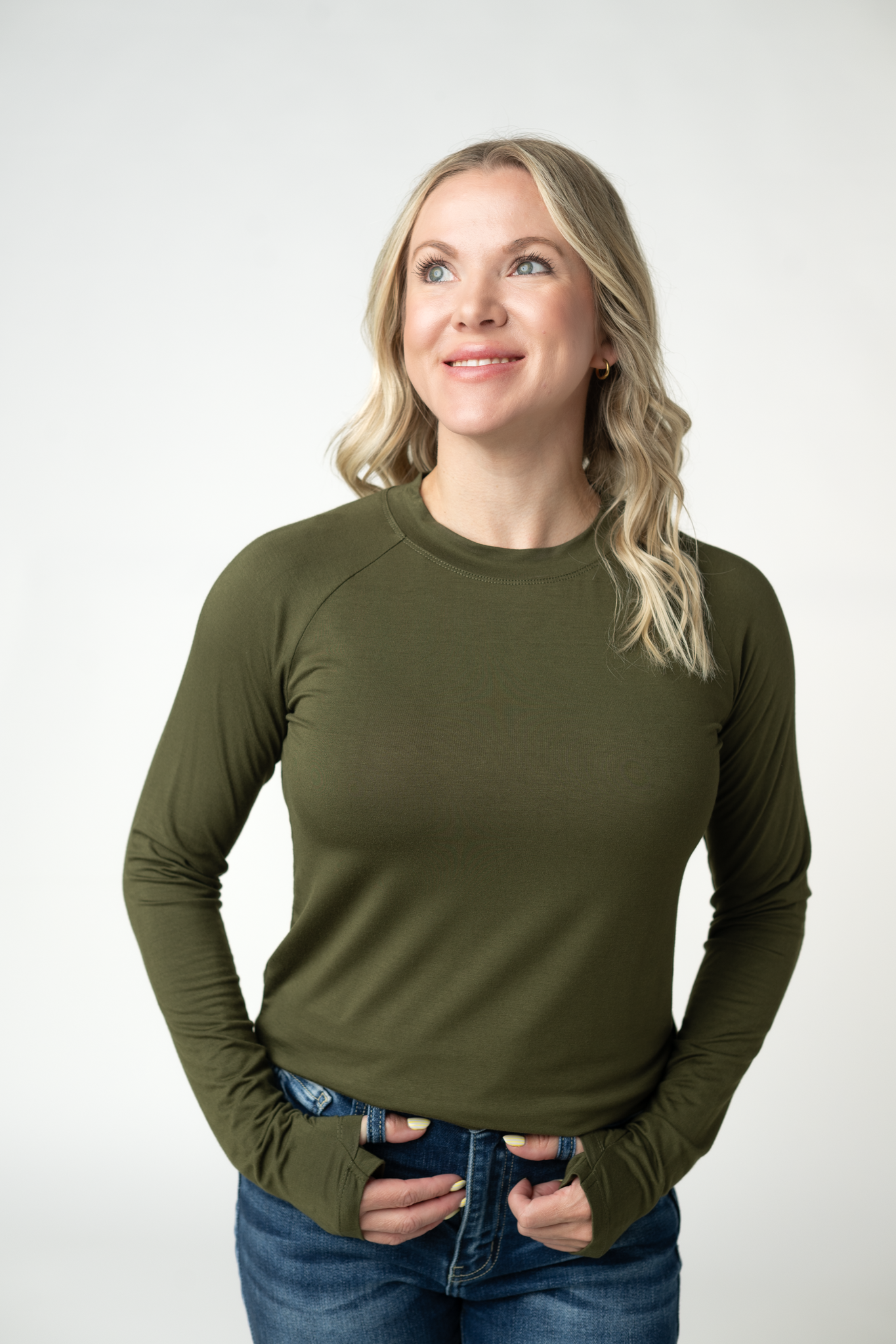IN STOCK Blair Long Sleeve Top - Dark Olive-Tops-Dear Me Southern Boutique, located in DeRidder, Louisiana