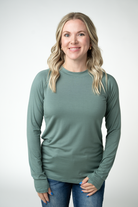 IN STOCK Blair Long Sleeve Top - Dusty Jade-Tops-Dear Me Southern Boutique, located in DeRidder, Louisiana