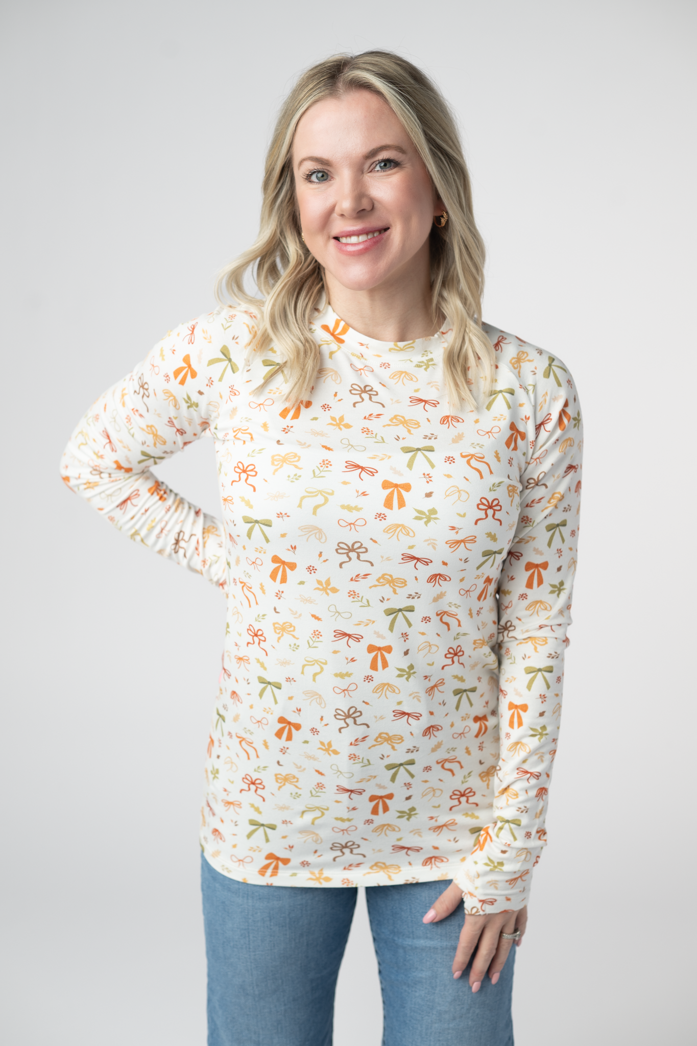 IN STOCK Blair Long Sleeve Top - Harvest Bows-Tops-Dear Me Southern Boutique, located in DeRidder, Louisiana
