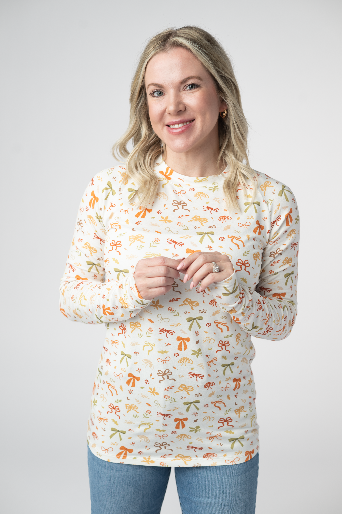 IN STOCK Blair Long Sleeve Top - Harvest Bows-Tops-Dear Me Southern Boutique, located in DeRidder, Louisiana