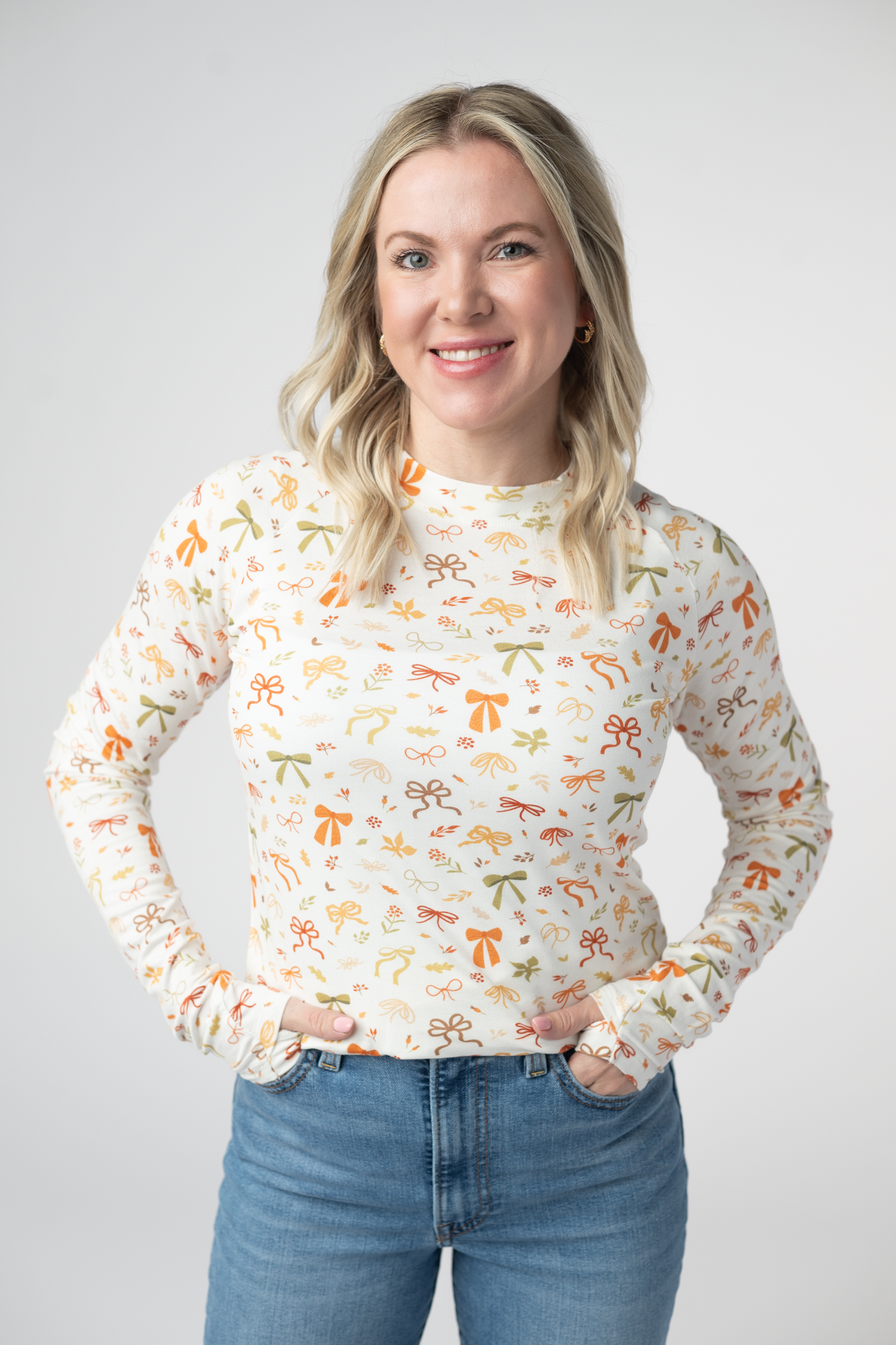 IN STOCK Blair Long Sleeve Top - Harvest Bows-Tops-Dear Me Southern Boutique, located in DeRidder, Louisiana