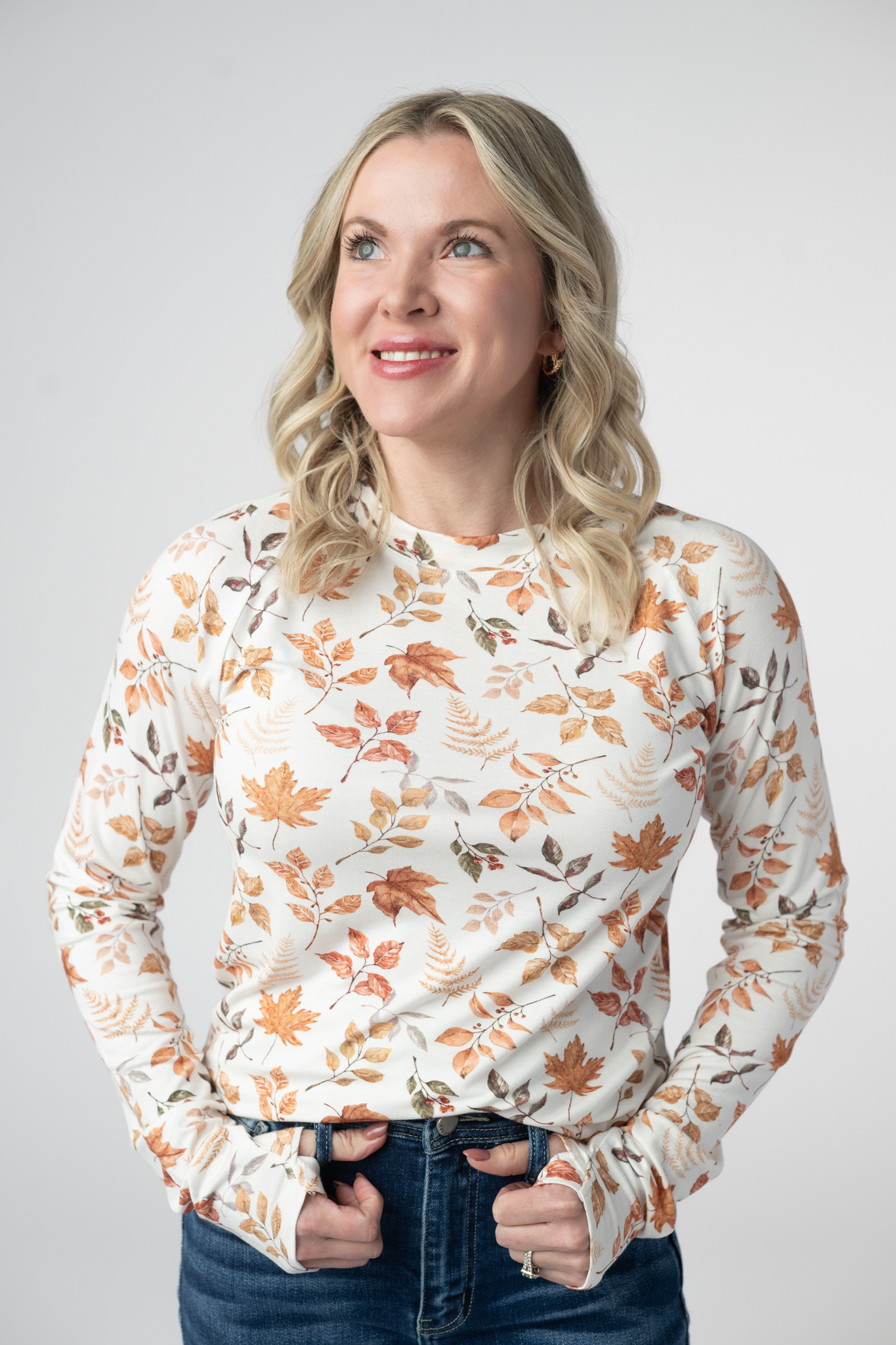 IN STOCK Blair Long Sleeve Top - Harvest Leaves-Tops-Dear Me Southern Boutique, located in DeRidder, Louisiana