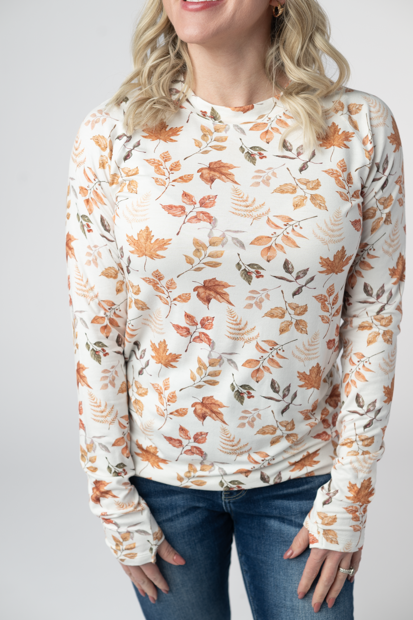 IN STOCK Blair Long Sleeve Top - Harvest Leaves-Tops-Dear Me Southern Boutique, located in DeRidder, Louisiana