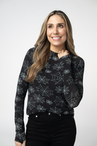 IN STOCK Blair Long Sleeve Top - Midnight Webs-Tops-Dear Me Southern Boutique, located in DeRidder, Louisiana