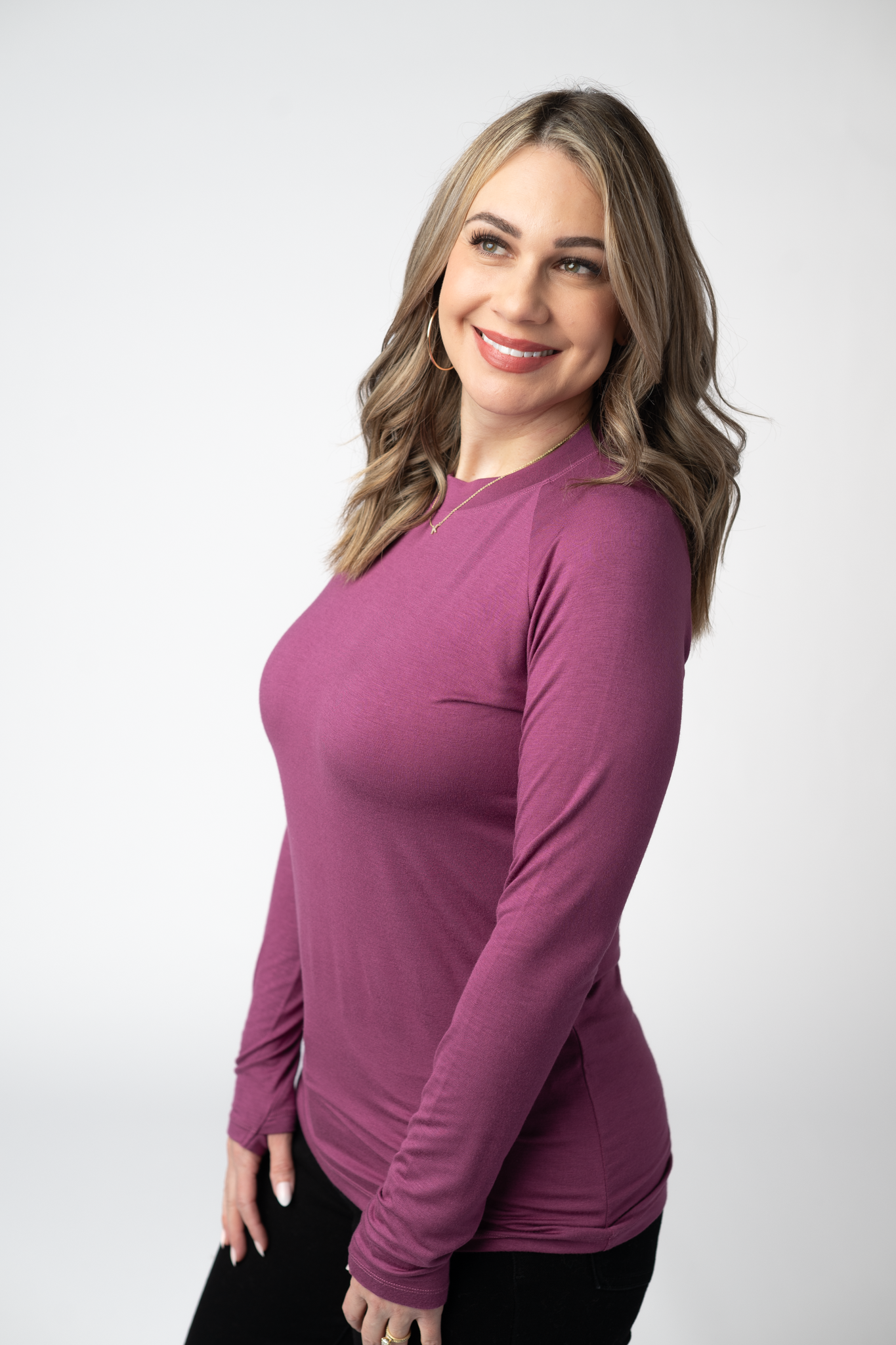 IN STOCK Blair Long Sleeve Top - Mulberry-Tops-Dear Me Southern Boutique, located in DeRidder, Louisiana