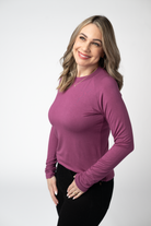 IN STOCK Blair Long Sleeve Top - Mulberry-Tops-Dear Me Southern Boutique, located in DeRidder, Louisiana