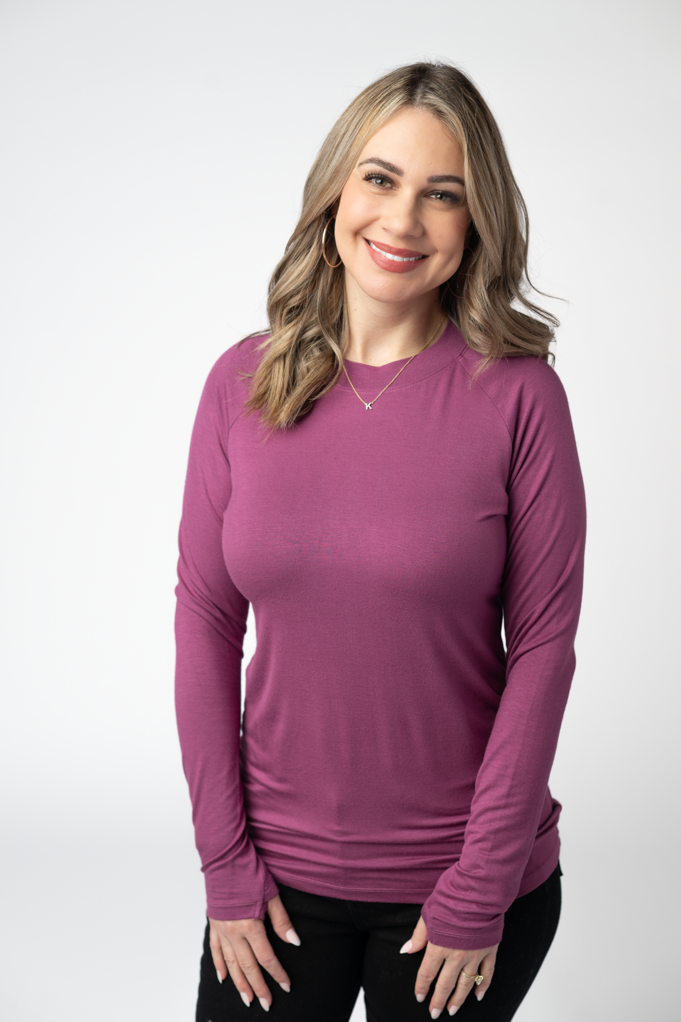 IN STOCK Blair Long Sleeve Top - Mulberry-Tops-Dear Me Southern Boutique, located in DeRidder, Louisiana