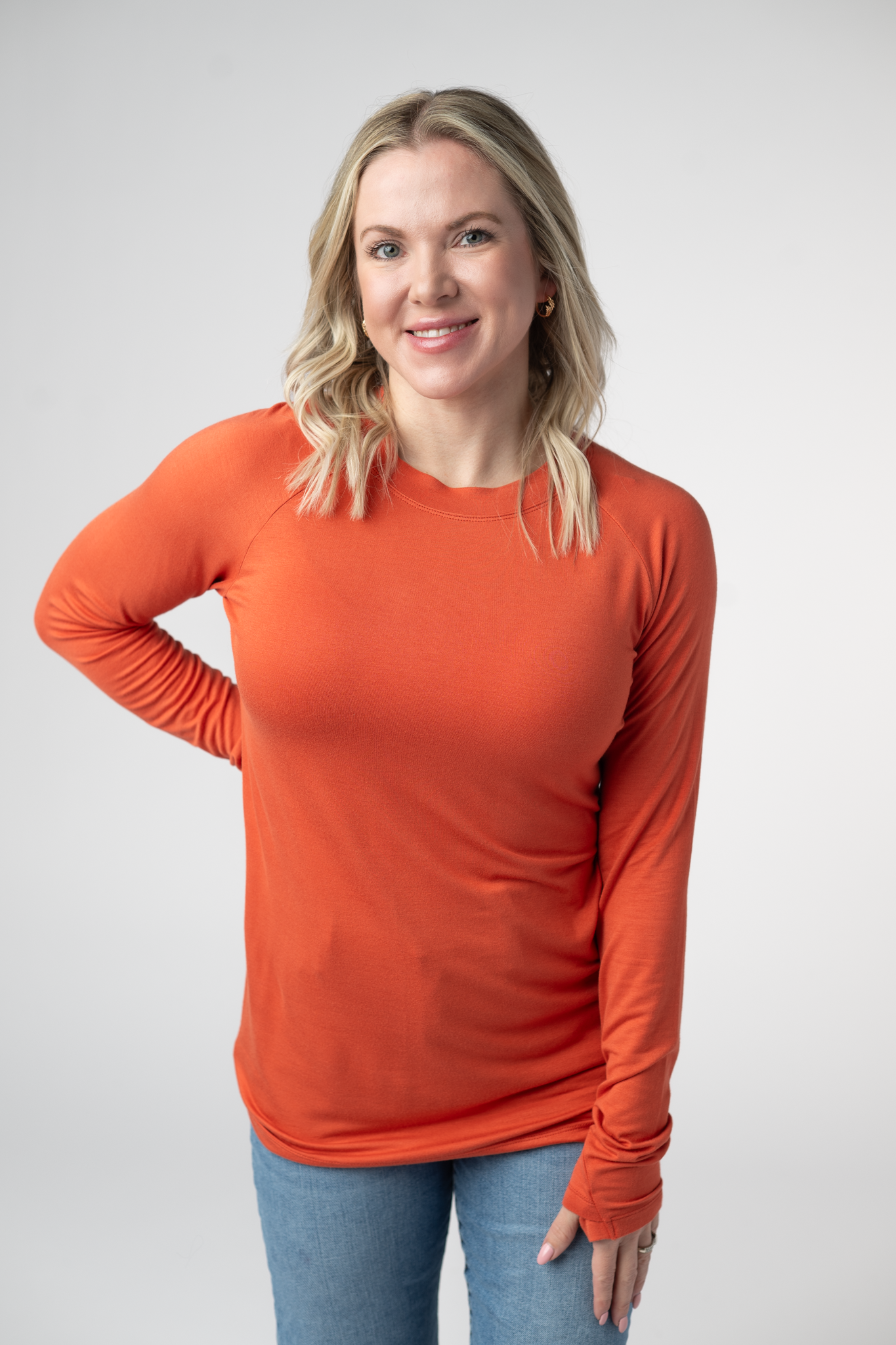IN STOCK Blair Long Sleeve Top - Pumpkin-Tops-Dear Me Southern Boutique, located in DeRidder, Louisiana