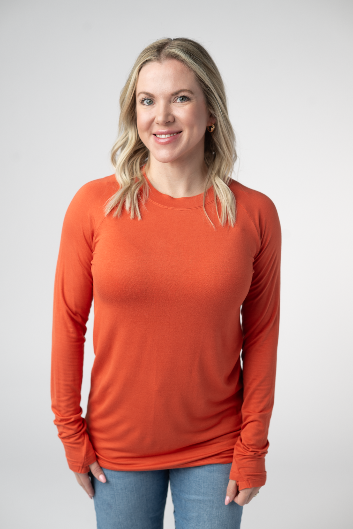 IN STOCK Blair Long Sleeve Top - Pumpkin-Tops-Dear Me Southern Boutique, located in DeRidder, Louisiana