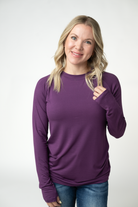 IN STOCK Blair Long Sleeve Top - Purple-Tops-Dear Me Southern Boutique, located in DeRidder, Louisiana