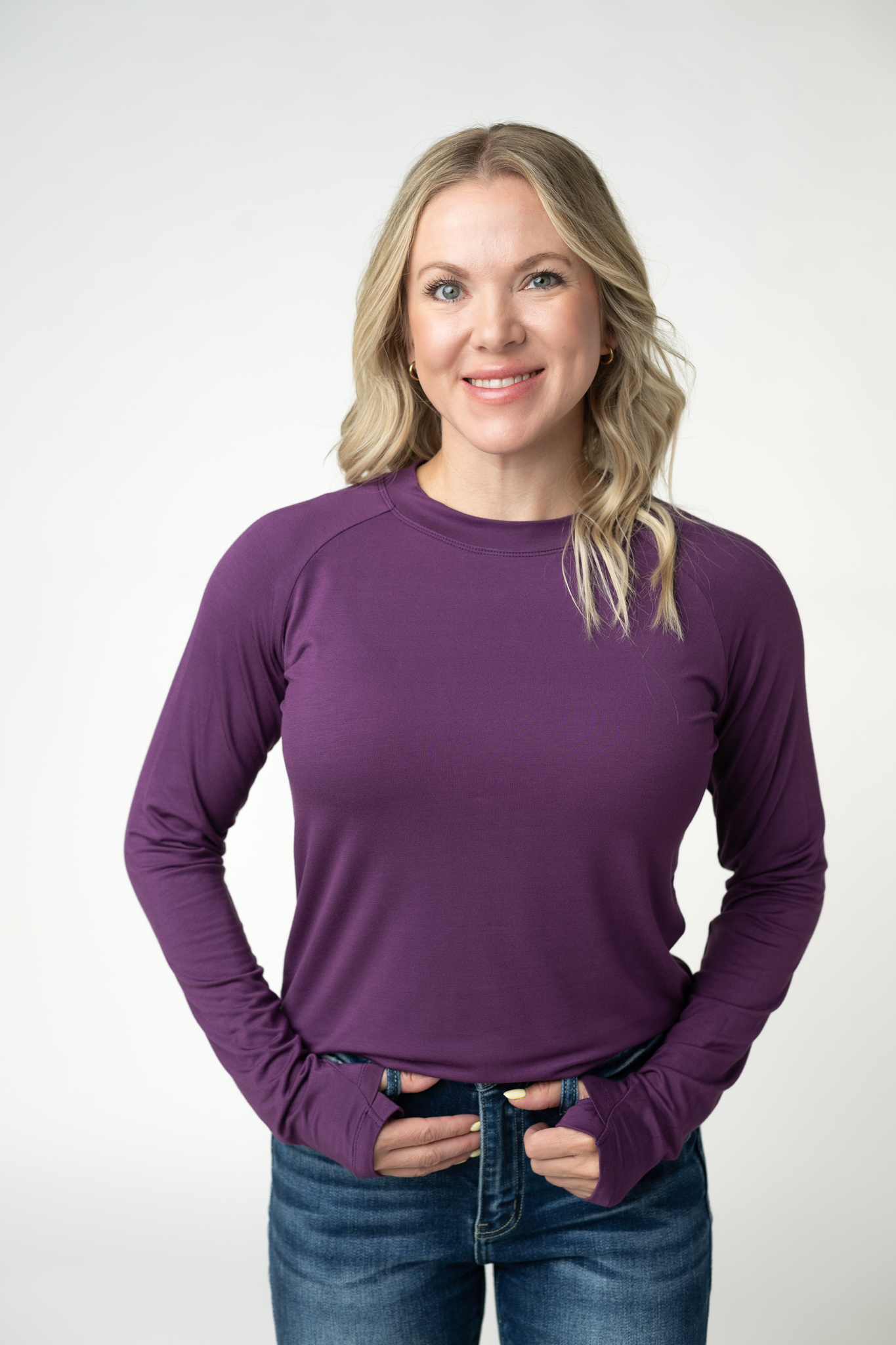 IN STOCK Blair Long Sleeve Top - Purple-Tops-Dear Me Southern Boutique, located in DeRidder, Louisiana