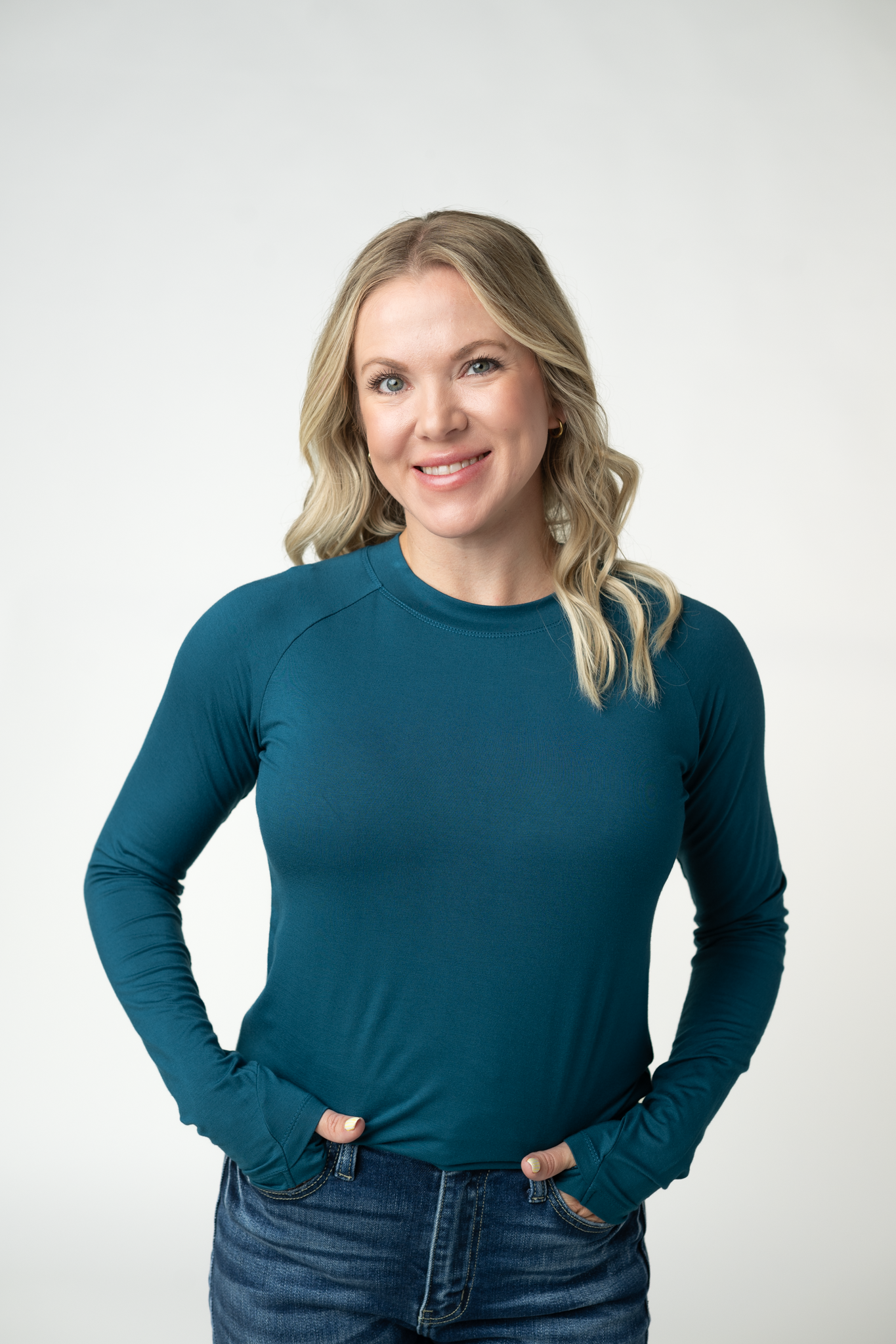 IN STOCK Blair Long Sleeve Top - Teal-Tops-Dear Me Southern Boutique, located in DeRidder, Louisiana