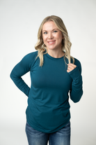IN STOCK Blair Long Sleeve Top - Teal-Tops-Dear Me Southern Boutique, located in DeRidder, Louisiana