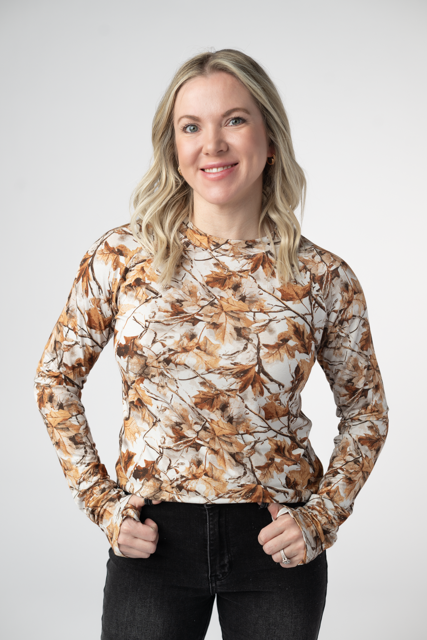 IN STOCK Blair Long Sleeve Top - Woodsy Camo-Tops-Dear Me Southern Boutique, located in DeRidder, Louisiana