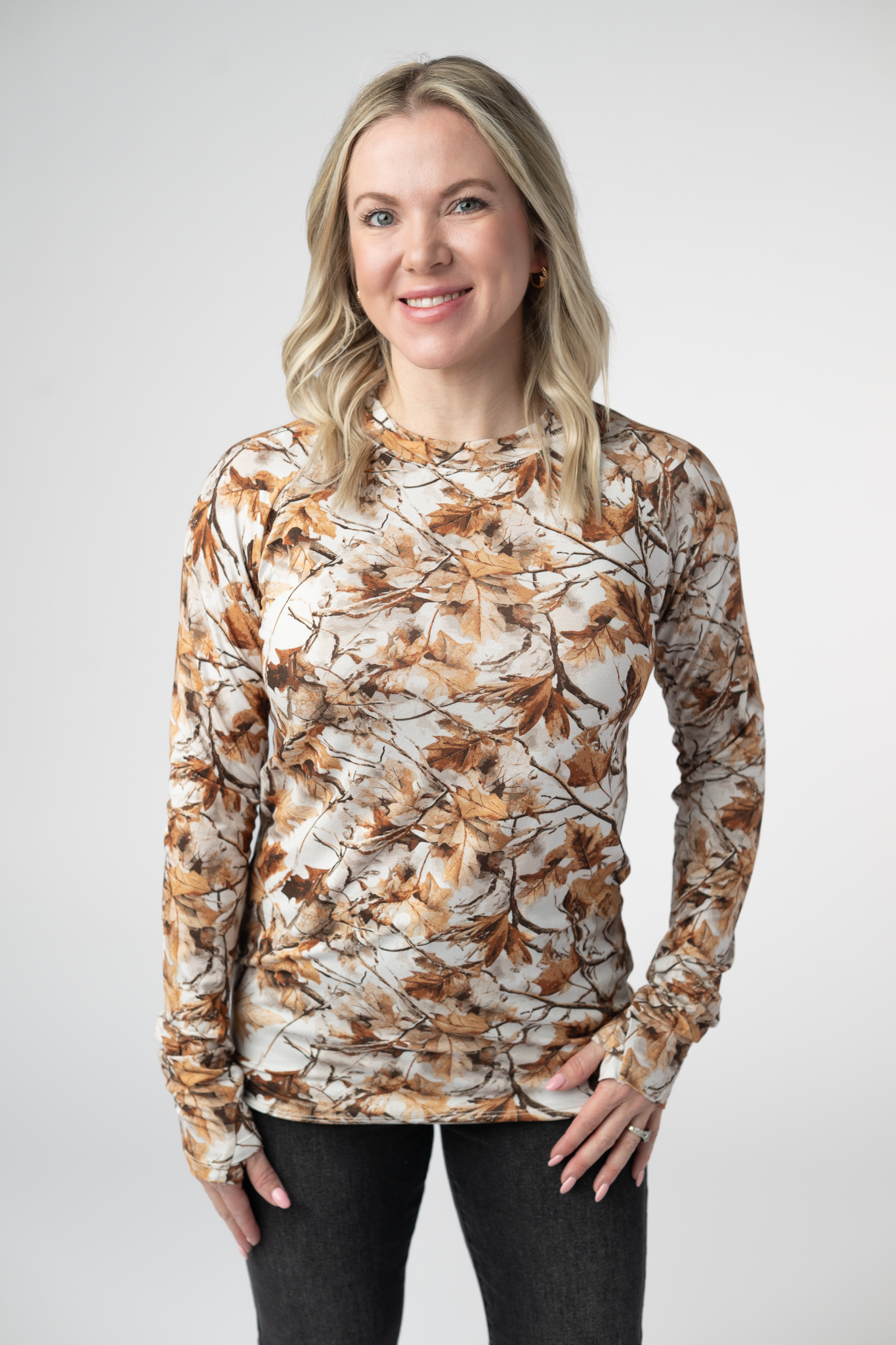 IN STOCK Blair Long Sleeve Top - Woodsy Camo-Tops-Dear Me Southern Boutique, located in DeRidder, Louisiana