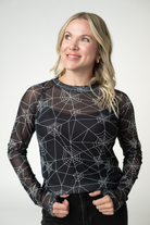 IN STOCK Blair Mesh Long Sleeve Top - Webs-Tops-Dear Me Southern Boutique, located in DeRidder, Louisiana