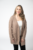 IN STOCK Brooks Button Sweater Cardigan - Mocha-Cardigan-Dear Me Southern Boutique, located in DeRidder, Louisiana