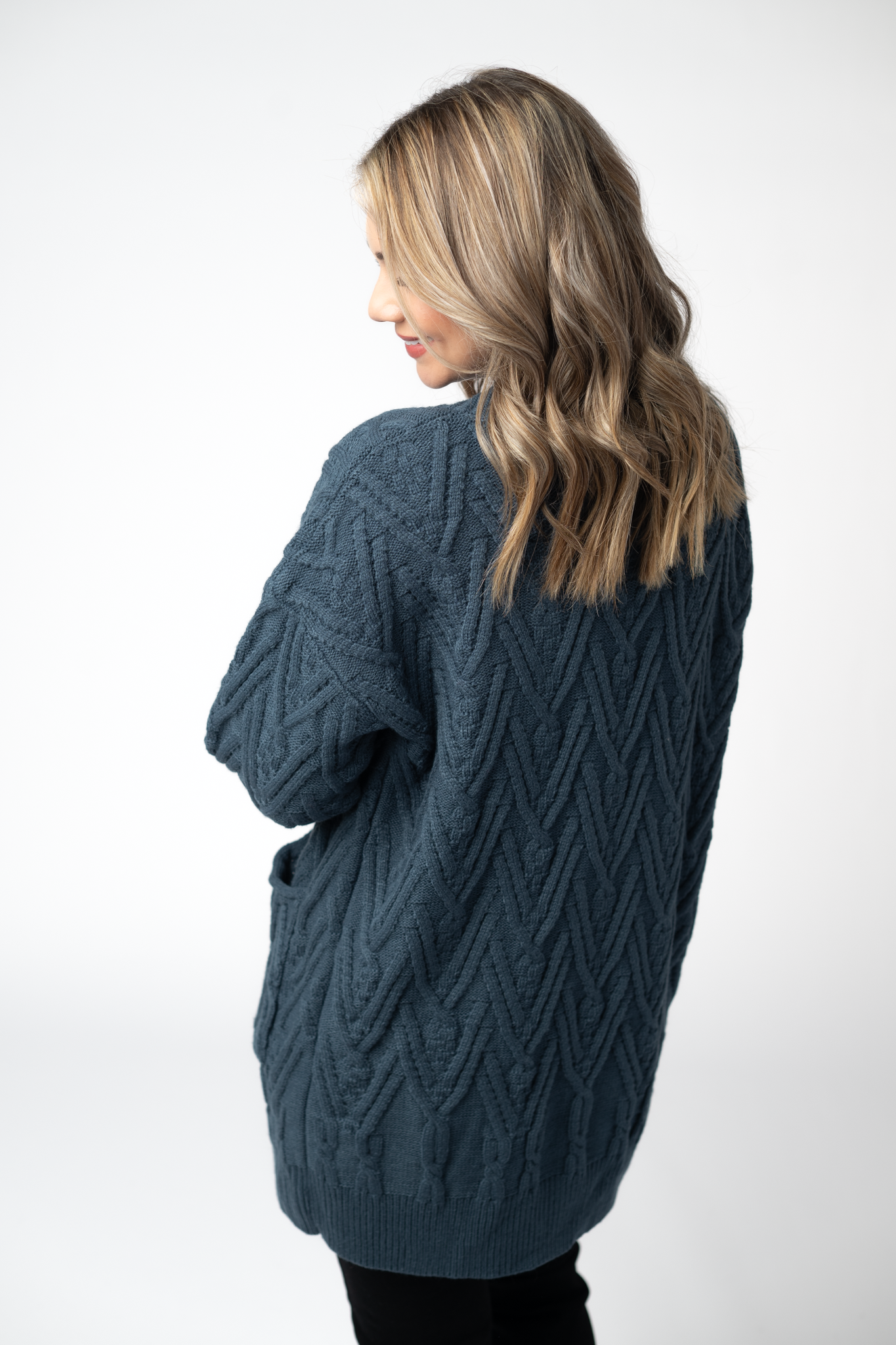 IN STOCK Brooks Button Sweater Cardigan - Navy-Cardigan-Dear Me Southern Boutique, located in DeRidder, Louisiana
