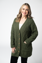 IN STOCK Brooks Button Sweater Cardigan - Olive-Cardigan-Dear Me Southern Boutique, located in DeRidder, Louisiana