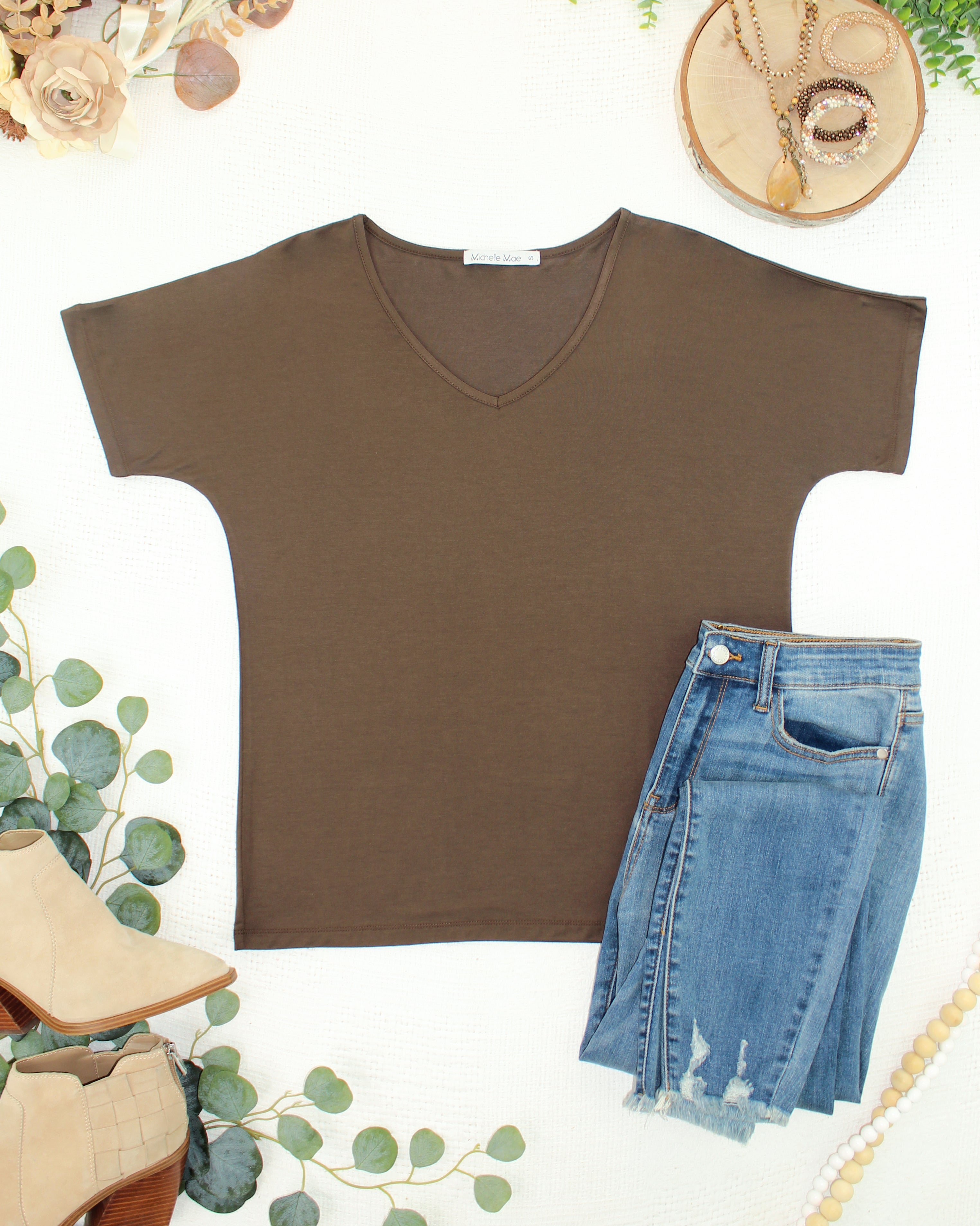 IN STOCK Chloe Cozy Top - Brown-Tops-Dear Me Southern Boutique, located in DeRidder, Louisiana