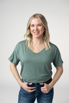 IN STOCK Chloe Cozy Top - Dusty Jade-Tops-Dear Me Southern Boutique, located in DeRidder, Louisiana