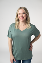 IN STOCK Chloe Cozy Top - Dusty Jade-Tops-Dear Me Southern Boutique, located in DeRidder, Louisiana