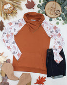 IN STOCK Classic Zoey ZipCowl Sweatshirt - Maple and Fall Foliage-Pullover-Dear Me Southern Boutique, located in DeRidder, Louisiana