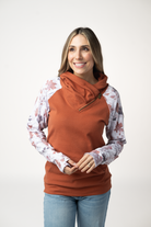 IN STOCK Classic Zoey ZipCowl Sweatshirt - Maple and Fall Foliage-Pullover-Dear Me Southern Boutique, located in DeRidder, Louisiana