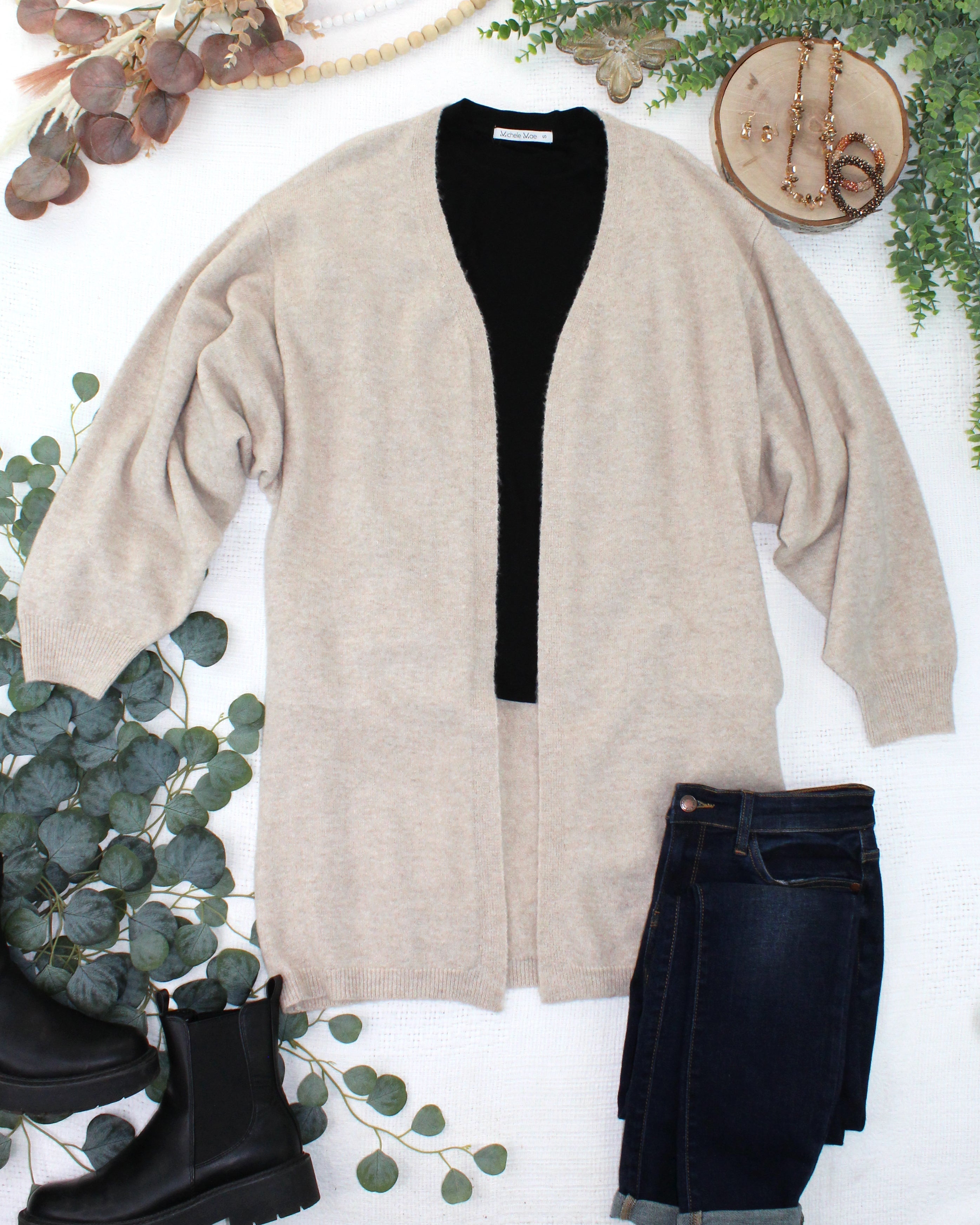 IN STOCK Cozy Cardigan - Tan-Cardigan-Dear Me Southern Boutique, located in DeRidder, Louisiana