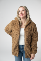 IN STOCK Fuzzy Sherpa Fullzip Hoodie - Maple-Hoodie-Dear Me Southern Boutique, located in DeRidder, Louisiana