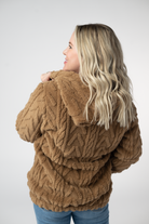 IN STOCK Fuzzy Sherpa Fullzip Hoodie - Maple-Hoodie-Dear Me Southern Boutique, located in DeRidder, Louisiana