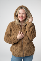 IN STOCK Fuzzy Sherpa Fullzip Hoodie - Maple-Hoodie-Dear Me Southern Boutique, located in DeRidder, Louisiana