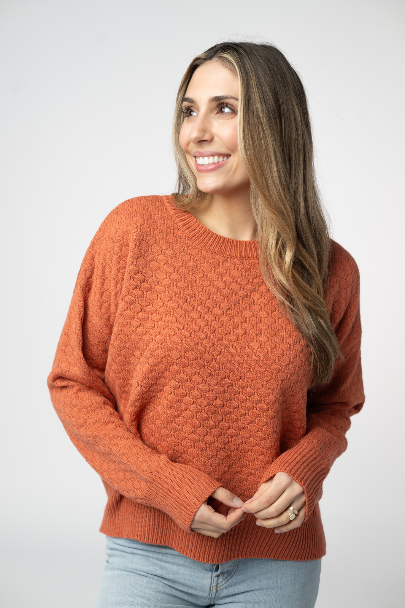 IN STOCK Gianna Pullover Sweater - Pumpkin-sweater-Dear Me Southern Boutique, located in DeRidder, Louisiana