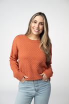 IN STOCK Gianna Pullover Sweater - Pumpkin-sweater-Dear Me Southern Boutique, located in DeRidder, Louisiana
