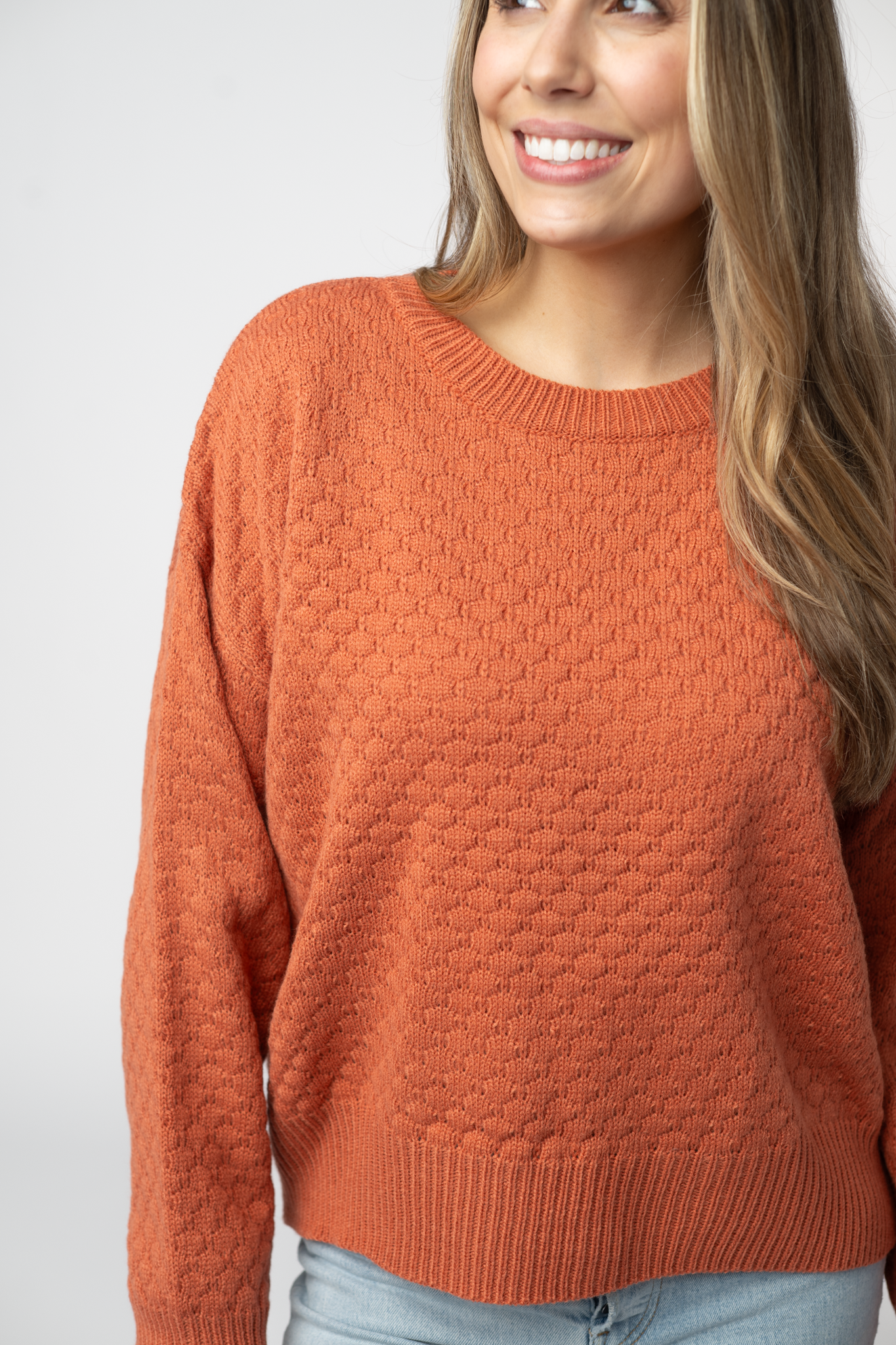 IN STOCK Gianna Pullover Sweater - Pumpkin-sweater-Dear Me Southern Boutique, located in DeRidder, Louisiana
