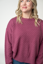IN STOCK Gianna Pullover Sweater - Raspberry-sweater-Dear Me Southern Boutique, located in DeRidder, Louisiana