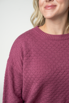 IN STOCK Gianna Pullover Sweater - Raspberry-sweater-Dear Me Southern Boutique, located in DeRidder, Louisiana