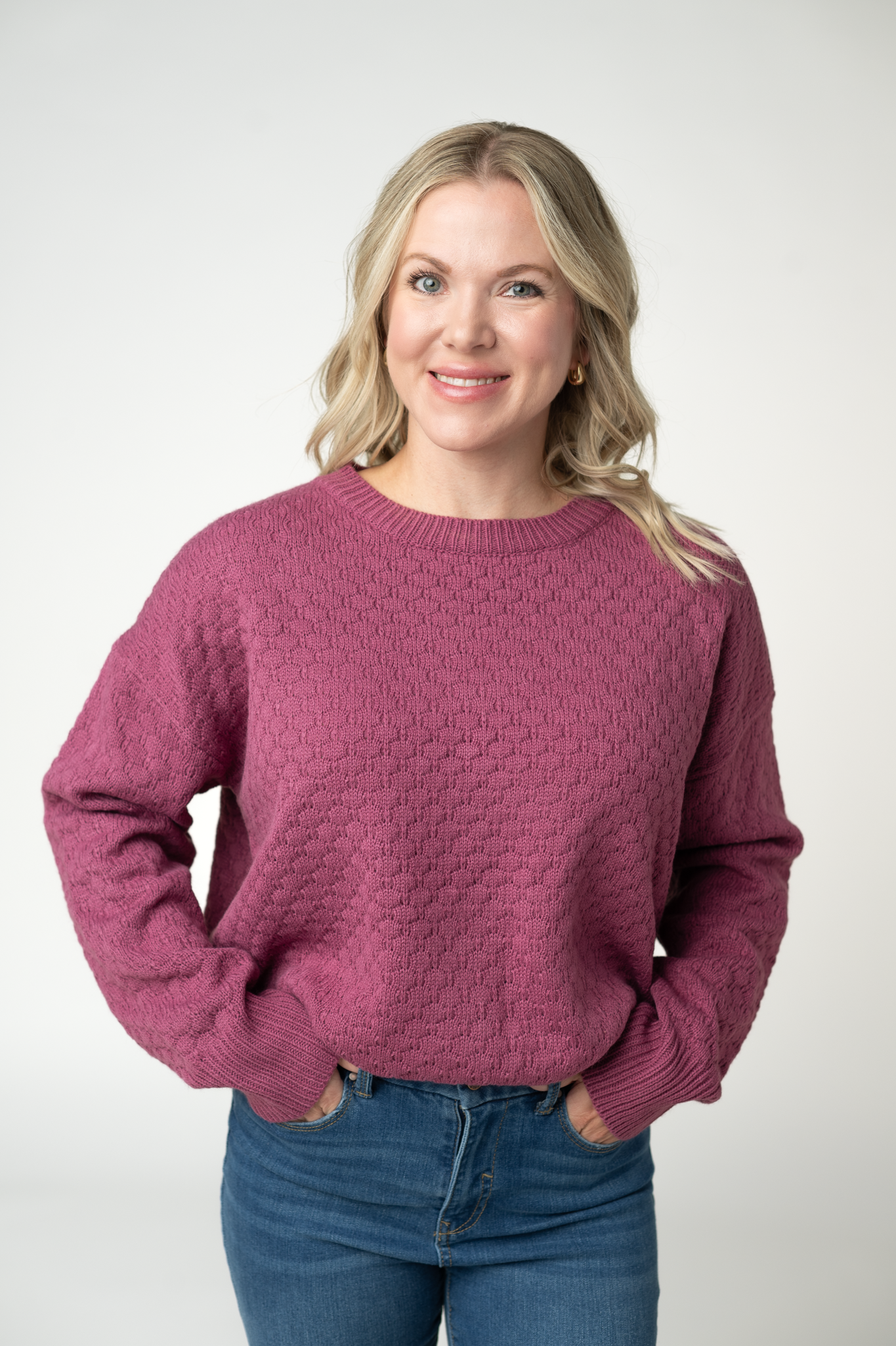 IN STOCK Gianna Pullover Sweater - Raspberry-sweater-Dear Me Southern Boutique, located in DeRidder, Louisiana